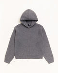WAFFLE CASHMERE ZIP HOOD SWEATER